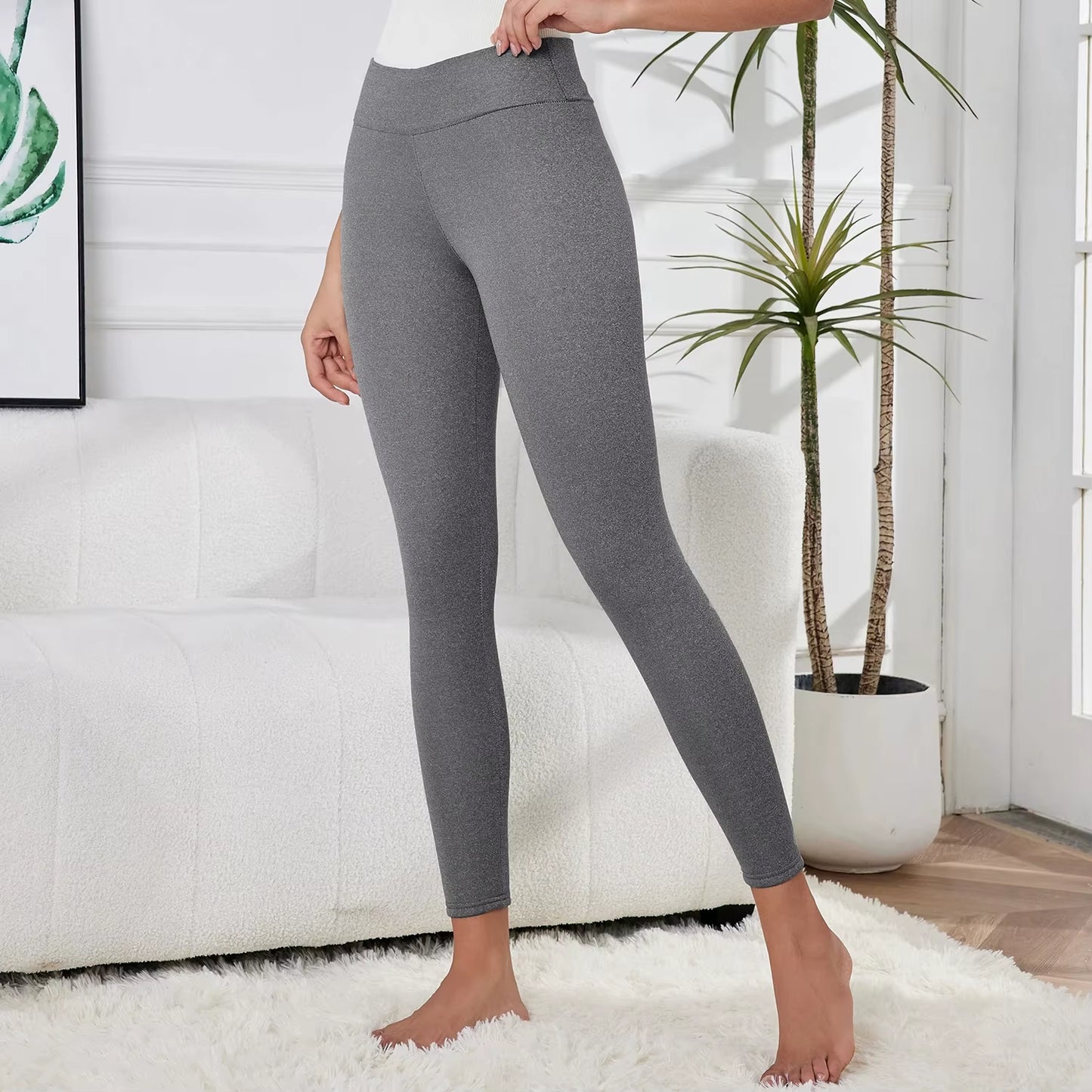 Women Winter Warm Leggings High Waist Thermal Tights Elastic Slim Thicken Casual Pants