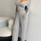 Women'S Two-Piece Fashion Spring/Summer Button Solid Color Long-Sleeved Top Drawstring Pocket Wide-Leg Pants Women Casual Suit